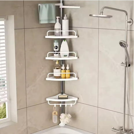 Ksiazkastore Adjustable Telescopic Shelves for Bathtub and Shower - Drill-Free Corner Organizer for Tub, Kitchen, Sink (105-310 cm)