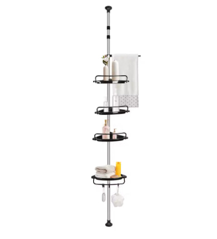 Ksiazkastore Adjustable Telescopic Shelves for Bathtub and Shower - Drill-Free Corner Organizer for Tub, Kitchen, Sink (105-310 cm)